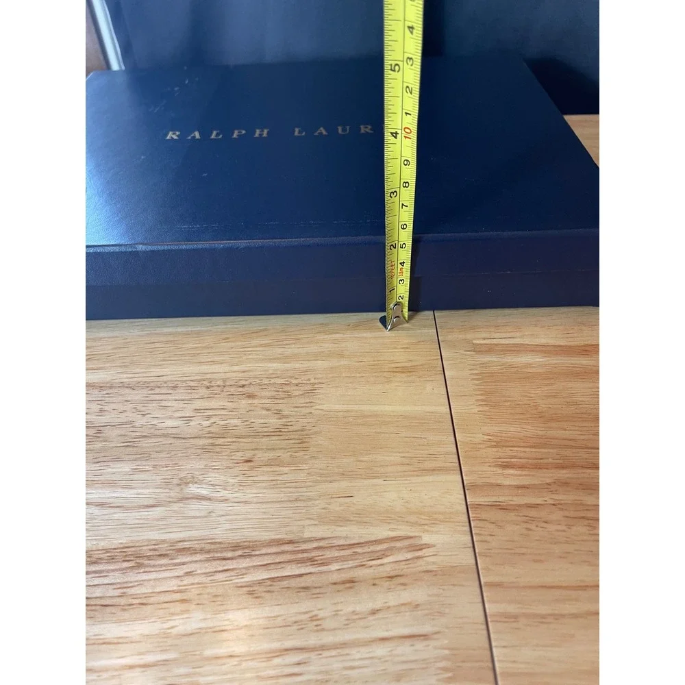 Ralph Lauren Navy Blue‎ Gold Logo Luxury Gift Box Storage 15.5x11.5x2 inch